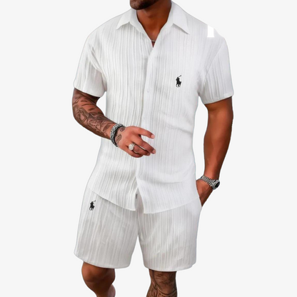 OUTLET™ Set aus Rippstoff mit Hemd & Shorts