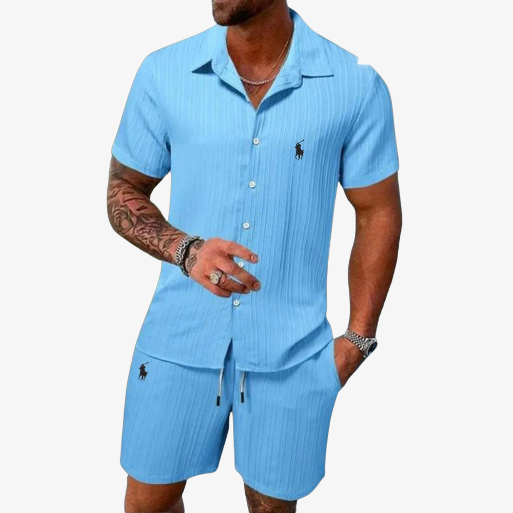 OUTLET™ Set aus Rippstoff mit Hemd & Shorts