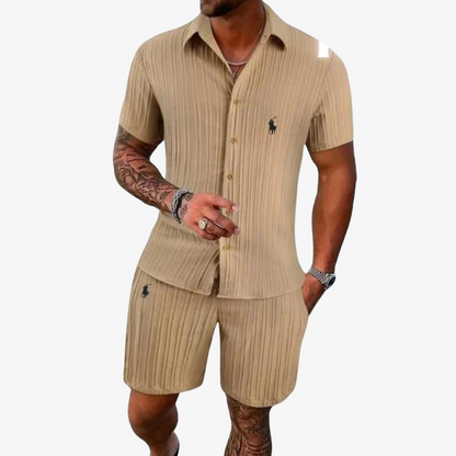 OUTLET™ Set aus Rippstoff mit Hemd & Shorts