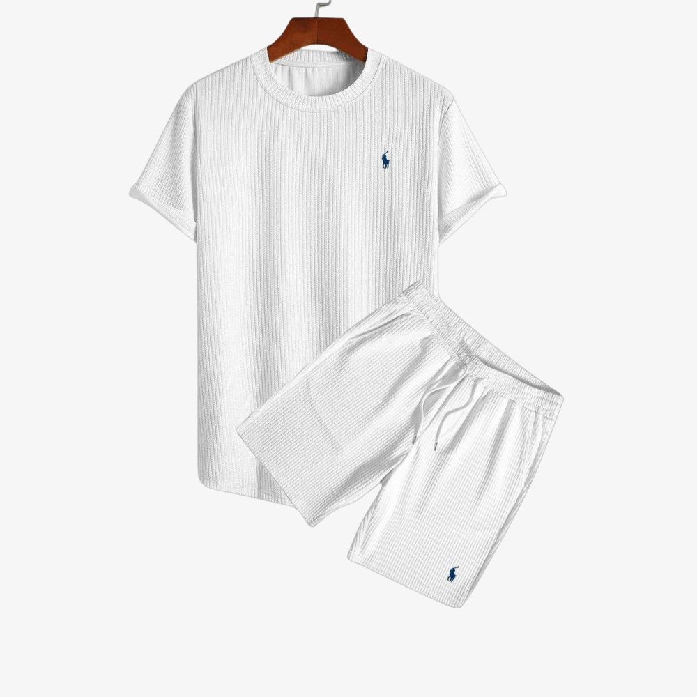 OUTLET™ Zweiteiliger Rippstoff – T-Shirt & Shorts