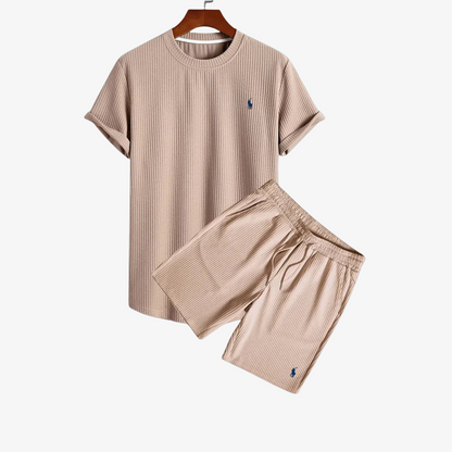 OUTLET™ Zweiteiliger Rippstoff – T-Shirt & Shorts