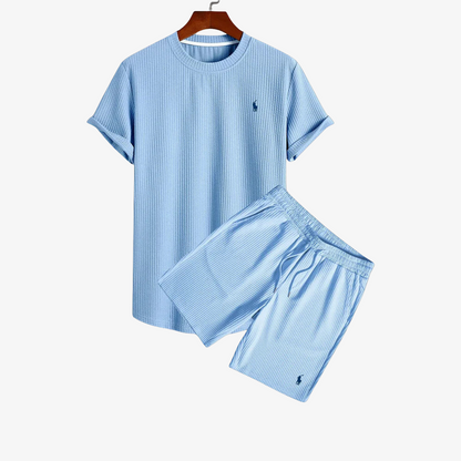 OUTLET™ Zweiteiliger Rippstoff – T-Shirt & Shorts