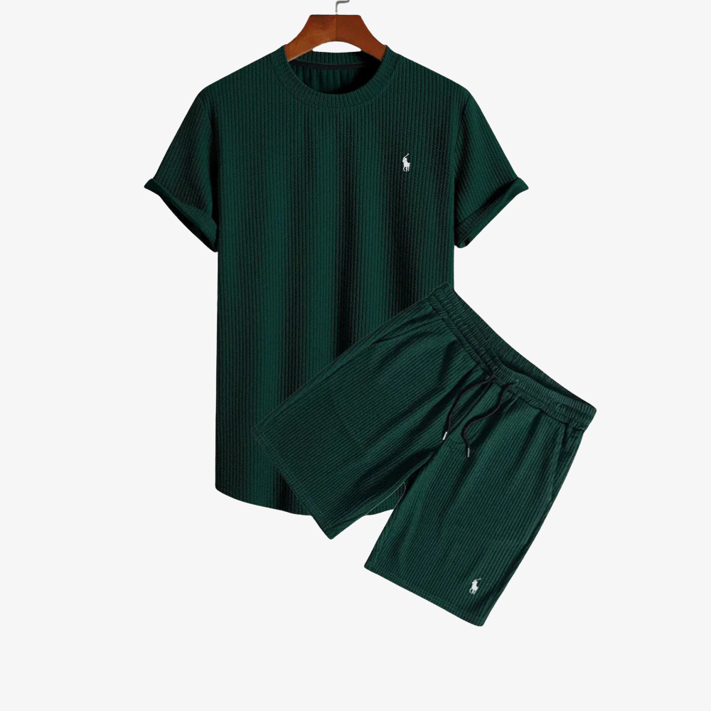 OUTLET™ Zweiteiliger Rippstoff – T-Shirt & Shorts