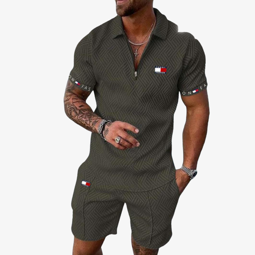 OUTLET™ Struktur-Set mit Reißverschlusskragen